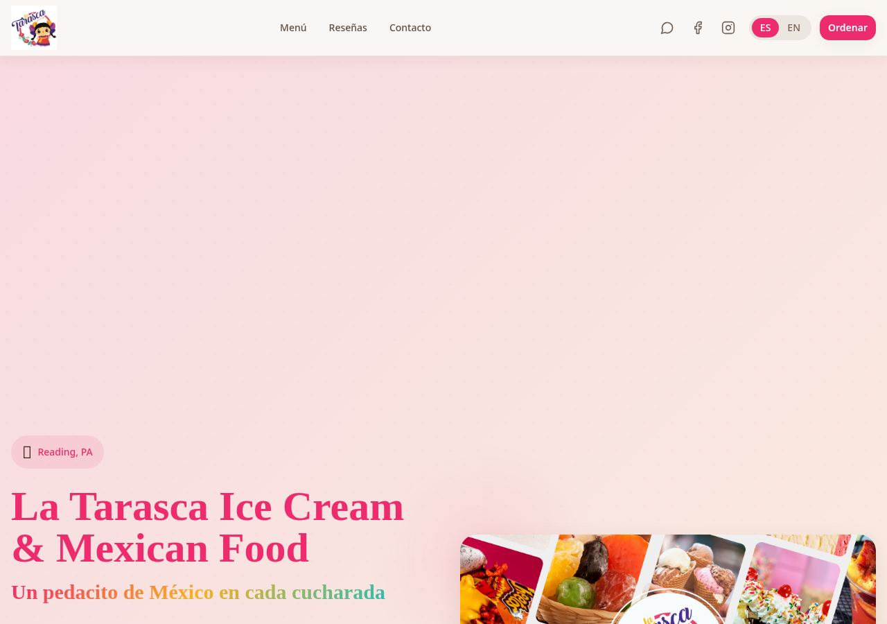 La Tarasca Ice Cream and Mexican Food website preview